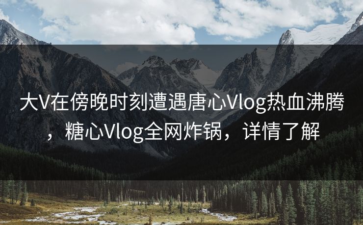 大V在傍晚时刻遭遇唐心Vlog热血沸腾，糖心Vlog全网炸锅，详情了解