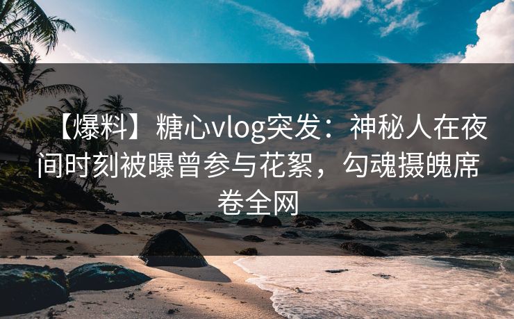 【爆料】糖心vlog突发：神秘人在夜间时刻被曝曾参与花絮，勾魂摄魄席卷全网